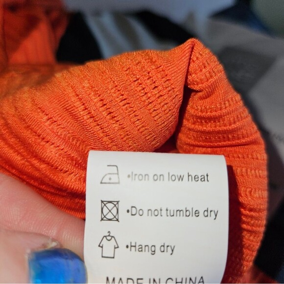 WNEEDU Women’s XL Orange Layered Sleeveless Blouse – Summer Resort Boho Chic - Picture 4 of 5